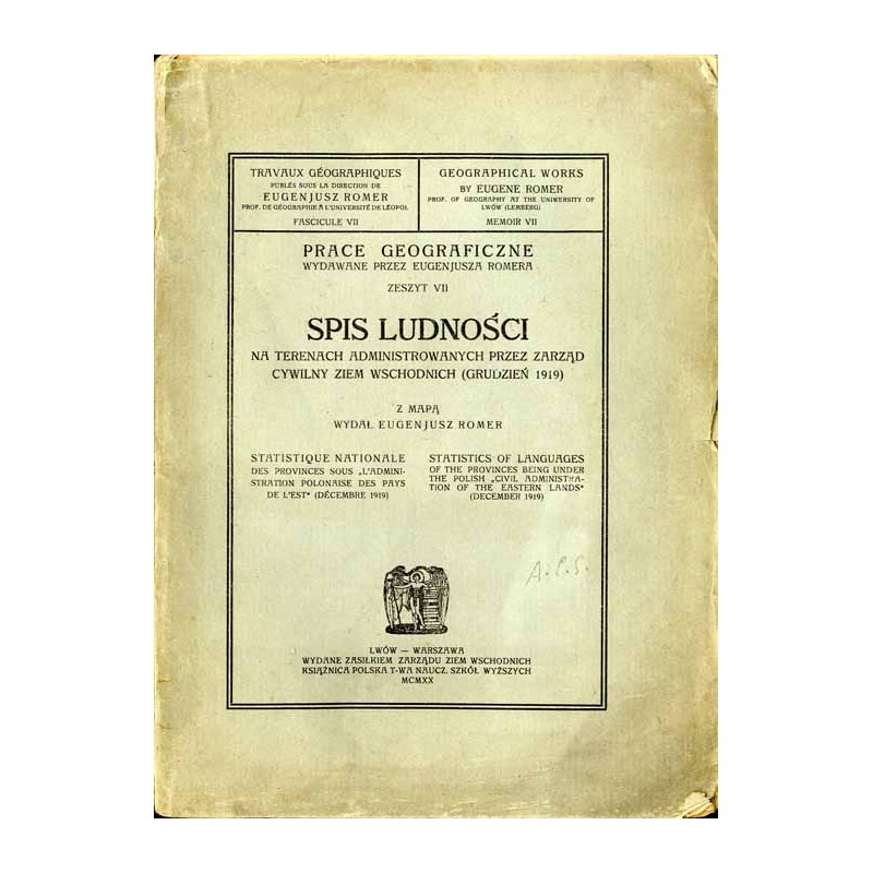 Spis ludności na terenach administrowanych przez Zarząd Cywilny Ziem Wschodnich (grudzień 1919)  Statistique nationale des prov