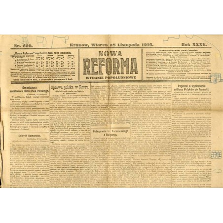 Nowa Reforma. R.35 (1916). Nr 600 (28 listopada 1916). Wydanie popołudniowe