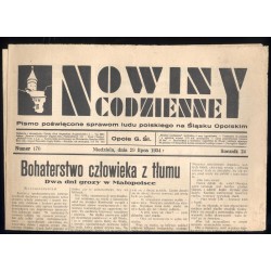Nowiny Codzienne. Pismo poświęcone sprawom ludu polskiego na Śląsku Opolskim. R.24 (1934). Nr 170 (29 lipca 1934)
