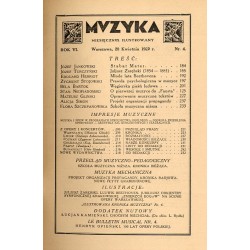 Muzyka. Miesięcznik. R.6 (20 IV 1929) nr 4(54)