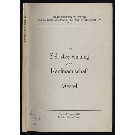 Die Selbstverwaltung der Kaufmannschaft in Memel