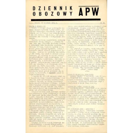 Dziennik Obozowy APW. 1944. Nr 70 (25 kwietnia 1944)