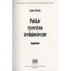 Polskie rycerstwo średniowieczne. Suplement