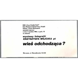 RSW "Prasa-Książka-Ruch" Klub Międzynarodowej Prasy i Książki, Galeria "Ściana Wschodnia" uprzejmie zaprasza w dniu 11 grudnia 1