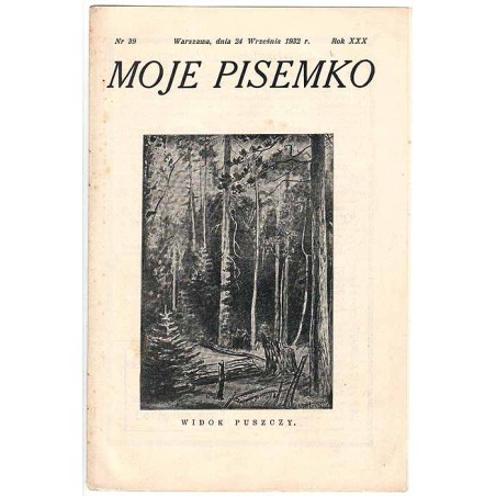 Moje Pisemko. R.30 (1932). Nr 39 (24 września 1932)