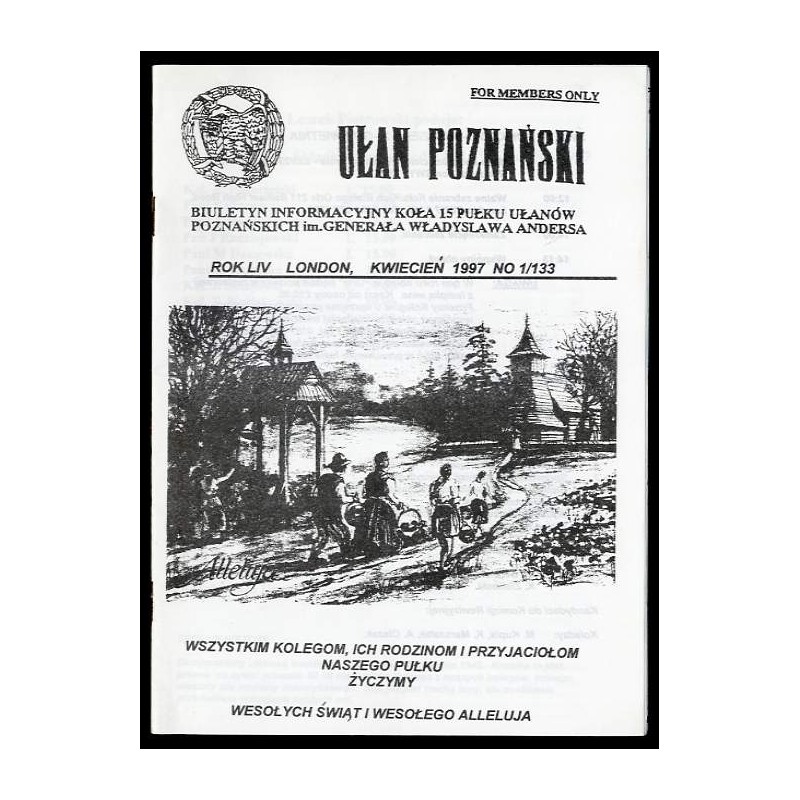 Ułan Poznański. Biuletyn informacyjny Koła 15 Pułku Ułanów Poznańskich Im. Generała Władysława Andersa. R.53 (1997). Nr 1/133 (I