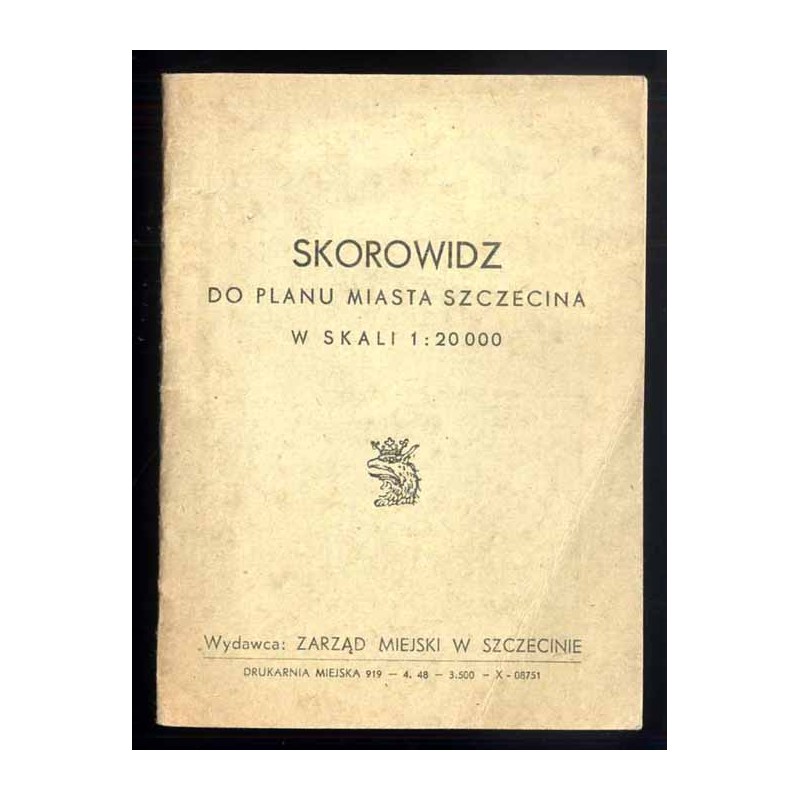 Skorowidz do planu miasta Szczecina w skali 1:20 000 / 1948