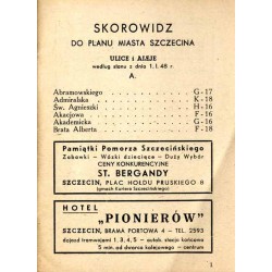 Skorowidz do planu miasta Szczecina w skali 1:20 000 / 1948