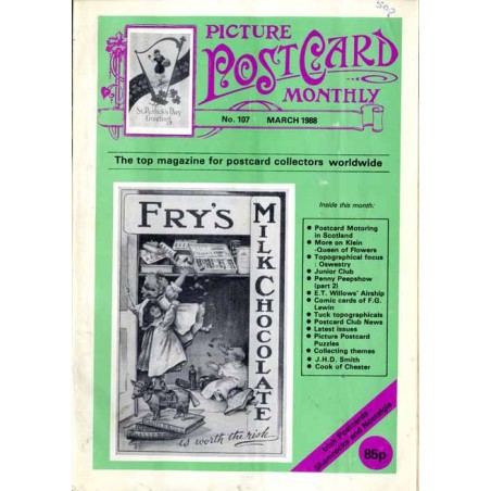 Picture Post Card Monthly. (1988). No. 107 (March 1988). The top magazine for postcard collectors worldwide