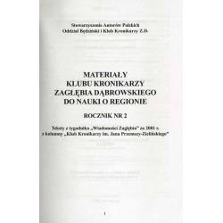 Materiały Klubu Kronikarzy Zagłębia Dąbrowskiego do nauki o regionie. Teksty z tygodnika "Wiadomości Zagłębia" za 2001 r. z kolu