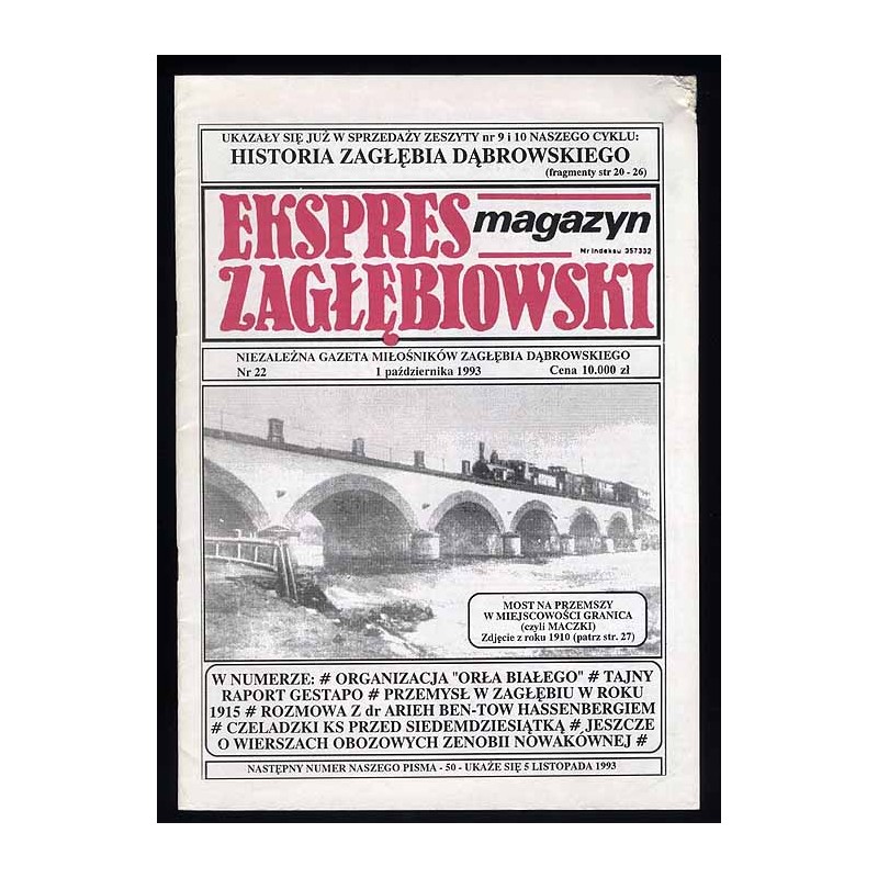 Ekspres Zagłębiowski. Magazyn. Niezależna gazeta miłośników Zagłębia Dąbrowskiego. R.4 (1993). Nr 22 (49)