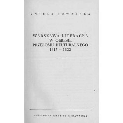 Warszawa literacka w okresie przełomu kulturalnego 1815-1822