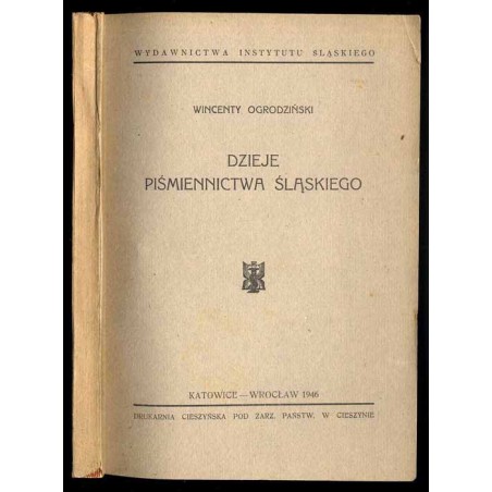 Dzieje piśmiennictwa śląskiego. T.1