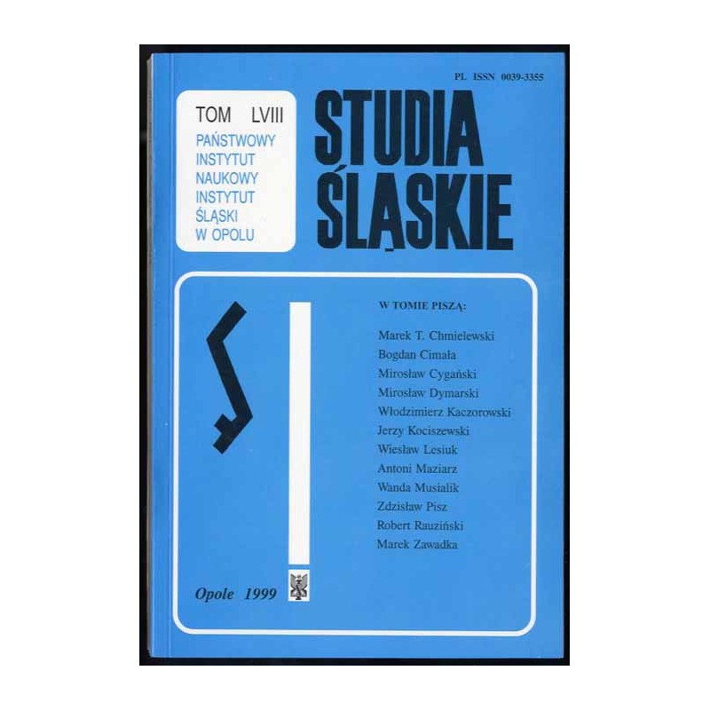 Studia Śląskie. T.58 (1999)