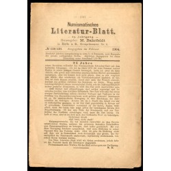 Numismatisches Literatur-Blatt. 25. Jahrgang (1904). Nr 138-139 (Februar 1904)