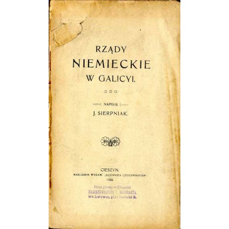 Rządy niemieckie w Galicyi