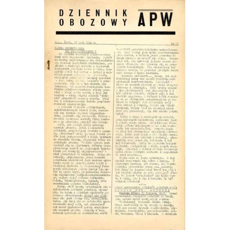 Dziennik Obozowy APW. 1944. Nr 88 (17 maja 1944) + Dodatek Tygodniowy Nr 8