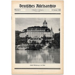 Deutsches Adelsarchiv. 16. Jahrgang (1960). Nr 1 (15 I 1960) [Schloß Wiesenburg in der Mark]
