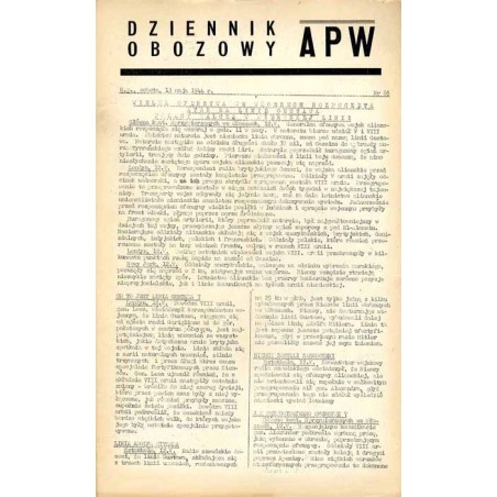 Dziennik Obozowy APW. 1944. Nr 85 (13 maja 1944)