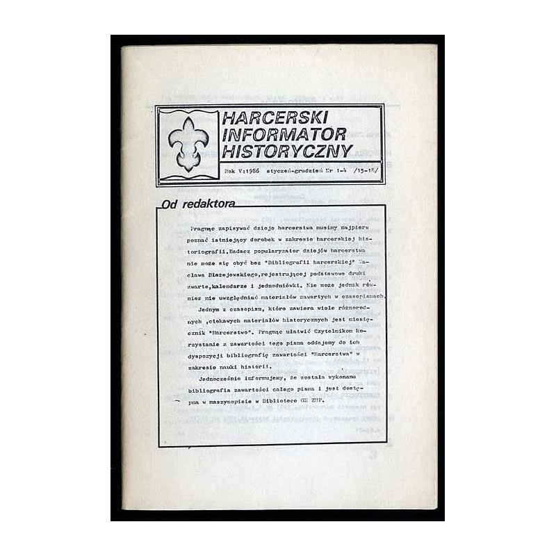 Harcerski Informator Historyczny. R.5 (1986). Nr 1-4 (15-18) (I-XII 1986)