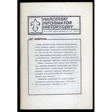 Harcerski Informator Historyczny. R.5 (1986). Nr 1-4 (15-18) (I-XII 1986)