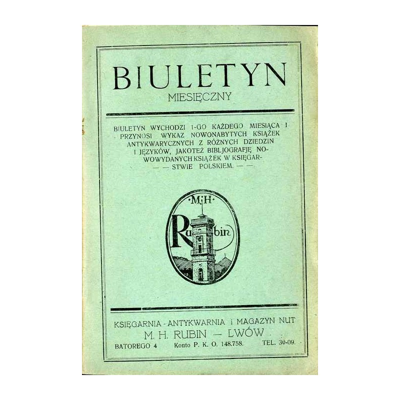 Biuletyn Miesięczny Księgarsko-Antykwarski. R. 7 (1928). Nr 7-8 (Lipiec - Wrzesień 1928) / Księgarnia Antykwarnia i Magazyn Nut