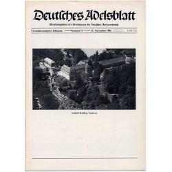 Deutsches Adelsblatt. 24. Jahrgang (1985). Nr 11 (15 XI 1985) [Schloß Dahlen, Sachsen]