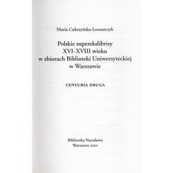 Polskie superekslibrisy XVI-XVIII wieku. Centuria druga