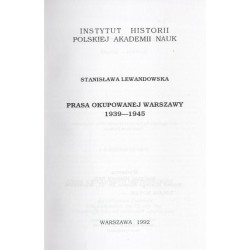 Prasa okupowanej Warszawy 1939-1945