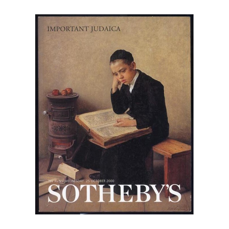 Important Judaica. Sotheby's Tel Aviv, Wednesday, 25 October 2000