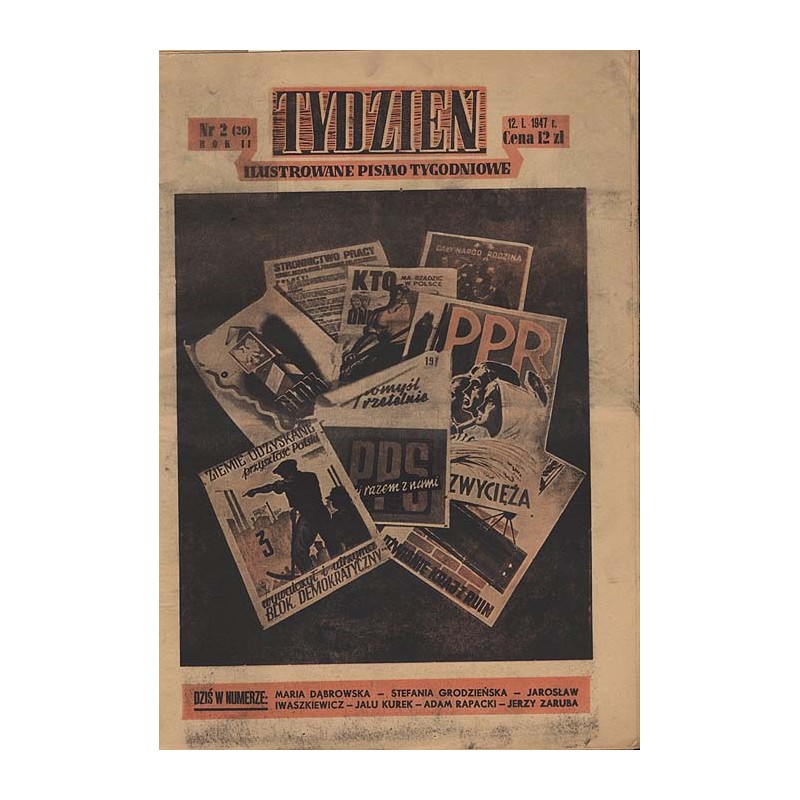 Tydzień. Ilustrowane pismo tygodniowe. R.2 (1947). Nr 2 (36) (12 stycznia 1947)