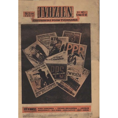 Tydzień. Ilustrowane pismo tygodniowe. R.2 (1947). Nr 2 (36) (12 stycznia 1947)