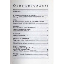 Głos Emigracji. Kwartalnik polityczno-społeczny poświęcony sprawom kresowym. Nr 5 (I 2000)