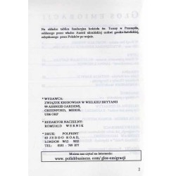 Głos Emigracji. Kwartalnik polityczno-społeczny poświęcony sprawom kresowym. Nr 5 (I 2000)