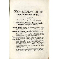 Katalog dzieł nakładowych i komisowych Księgarni i Składu Nut Muzycznych Gebethnera i Wolffa
