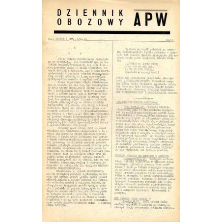 Dziennik Obozowy APW. 1944. Nr 57 (7 kwietnia 1944)
