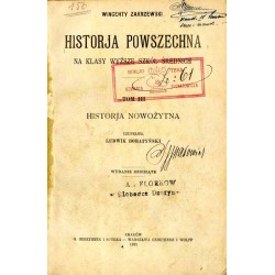 Historja powszechna na klasy wyższe szkół średnich. T.3: Historja nowożytna