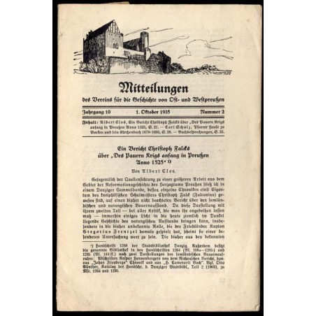 Mitteilungen des Vereins für die Geschichte von Ost- und Westpreußen. 10. Jahrgang (1935). Nr 2 (1 X 1935)