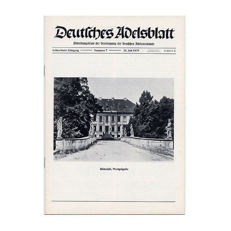 Deutsches Adelsblatt. 18. Jahrgang (1979). Nr 7 (15 VII 1979) [Rühstädt, Westprignitz]