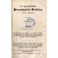 Der neuen Preußischen Provinzial Blätter. Dritte Folge. 1859. Band 3