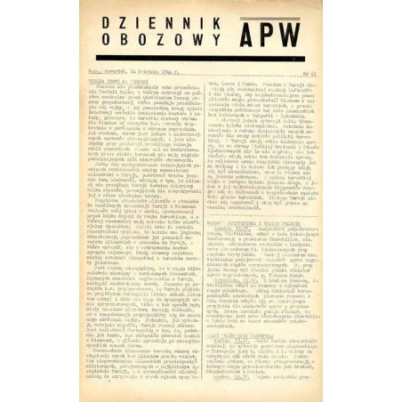 Dziennik Obozowy APW. 1944. Nr 61 (14 kwietnia 1944)