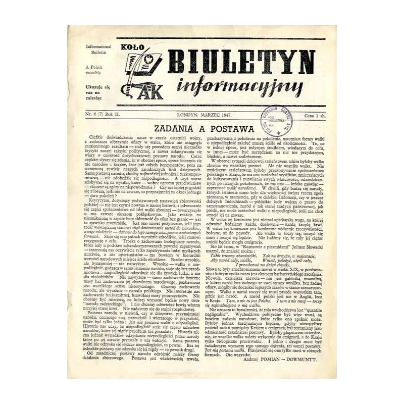 Biuletyn Informacyjny. Koło AK. R.2 (1947). Nr 6 (7) (Marzec 1947) / 9 Pułk Piechoty AK Ziemi Zamojskiej