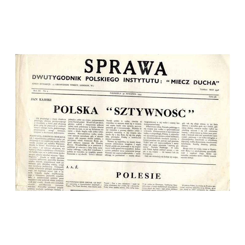 Sprawa. Dwutygodnik Polskiego Instytutu: "Miecz Ducha"  The Common Cause. Fortnightly of the Polish Section of the "Sword of th