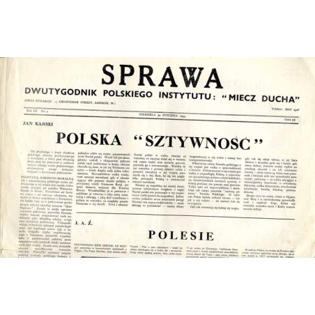 Sprawa. Dwutygodnik Polskiego Instytutu: "Miecz Ducha"  The Common Cause. Fortnightly of the Polish Section of the "Sword of th