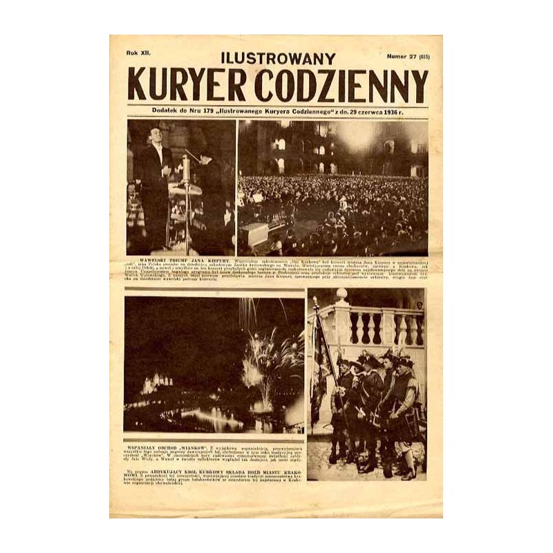 Ilustrowany Kurier Codzienny. Bezpłatny dodatek tygodniowy "Ilustrowanego Kuriera Codziennego" do nr 179. R.12 (1936). Nr 27 (61