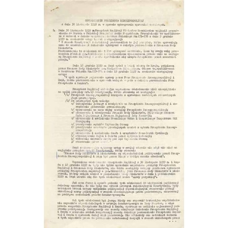 Oświadczenie Prezydenta Rzeczypospolitej z dnia 30 listopada 1939 r. w sprawie wykonywania uprawnień osobistych