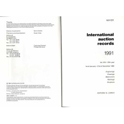 Mayer International Auction Records 1991. Vol. XXV - 25th year, 1st of January - 31st December 1990. Engravings, Drawings, Water