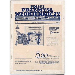 Polski Przemysł Włókienniczy  Technische Wochenschrift für die Polnische Textil-Industrie. R.2 (1928). Nr 13 (23 czerwca 1928)