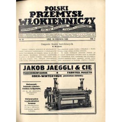 Polski Przemysł Włókienniczy  Technische Wochenschrift für die Polnische Textil-Industrie. R.2 (1928). Nr 13 (23 czerwca 1928)