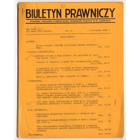 Biuletyn Prawniczy. 1942. Nr 2 (1 listopada 1942)